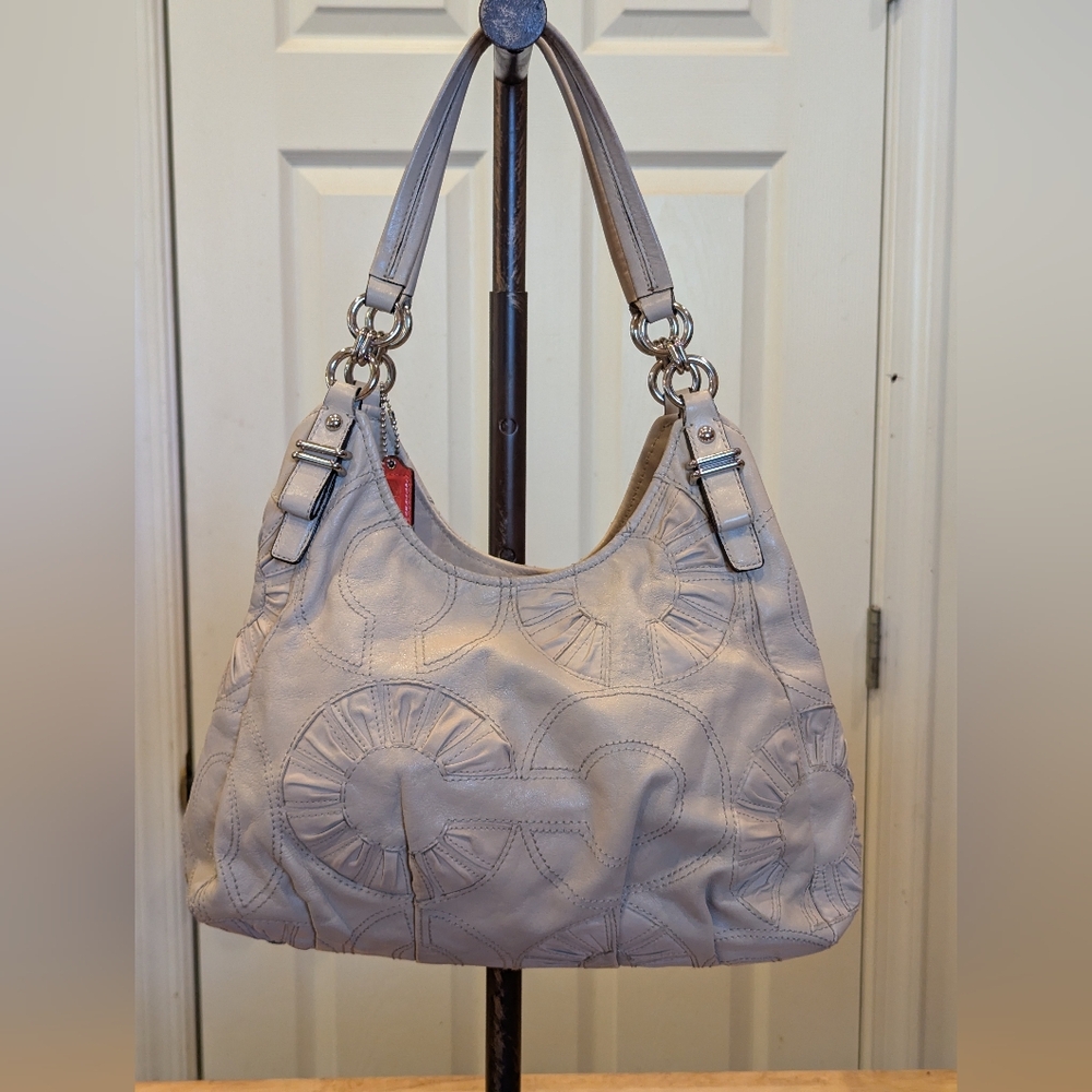Coach Madison Embellished Leather Op Art Maggie Style 16504 Shoulder Bag EUC - Picture 3 of 11